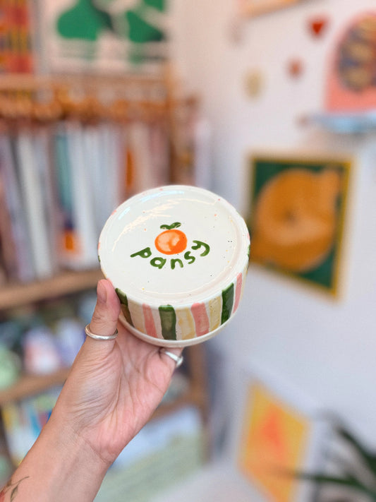 round jar | stripy orange party