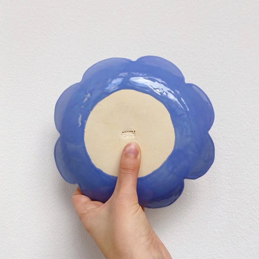 Flower plate | blue smiley daisy