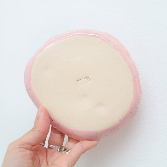 trinket dish | pink flower speckle