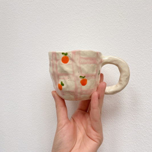 mug + dish | pink tangerine picnic