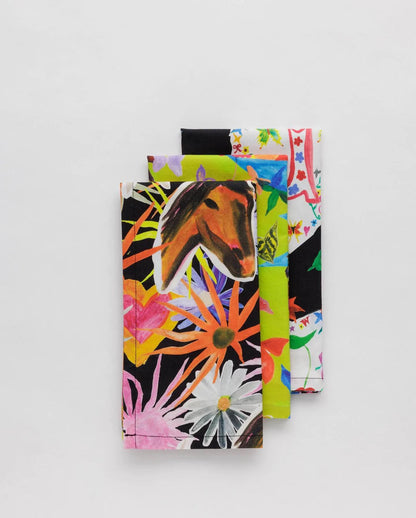 reusable cloth set baggu x jessica williams - horse collage