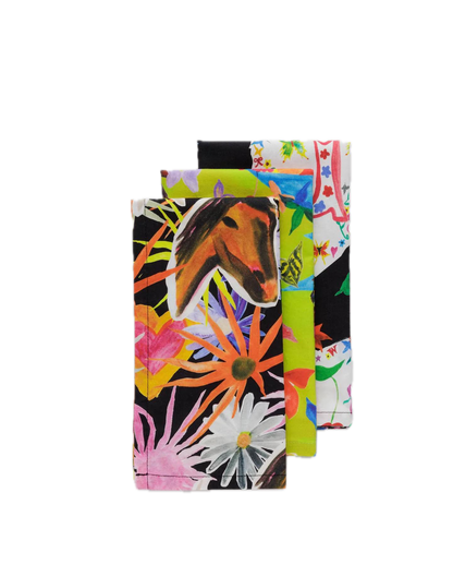 reusable cloth set baggu x jessica williams - horse collage