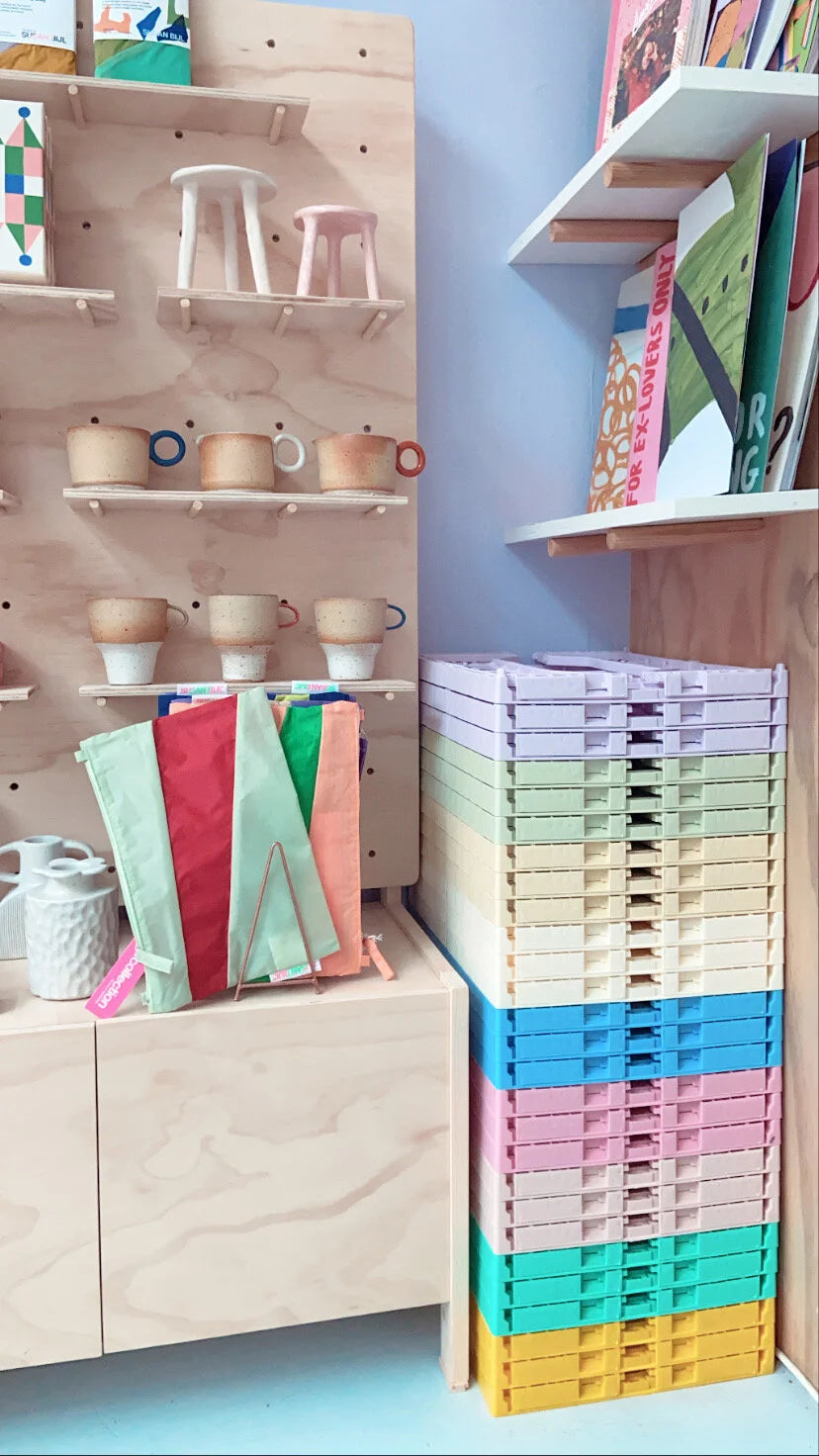 pastel plastic crates | mini size