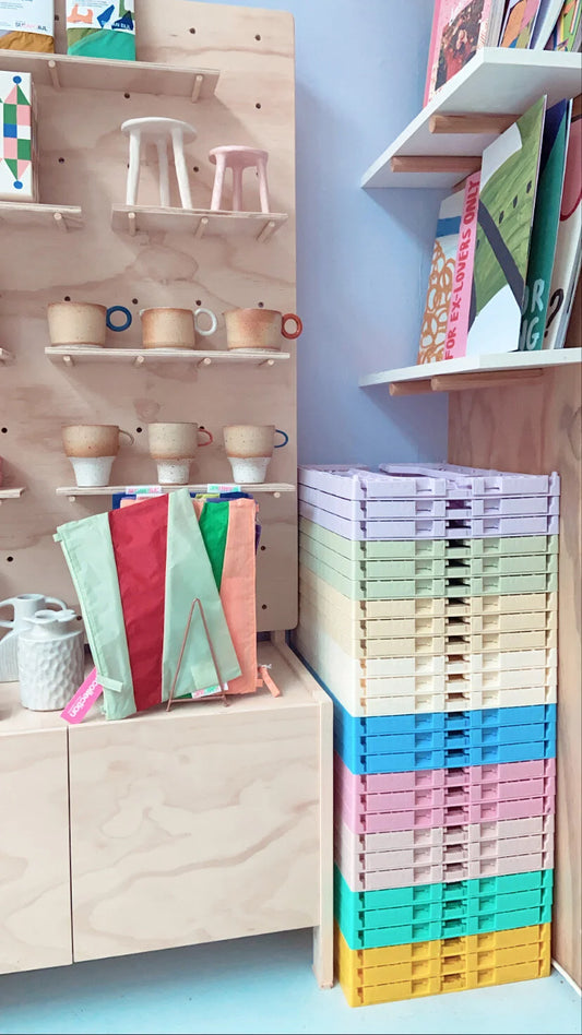pastel plastic crates | mini size