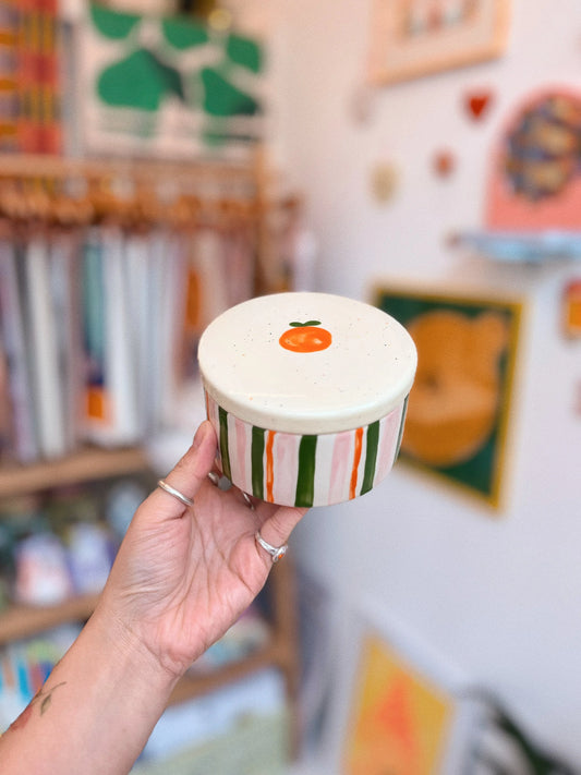 round jar | stripy orange party