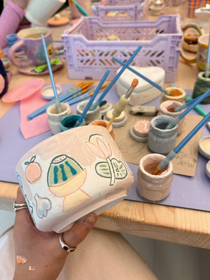 memory jar painting & kimchi making