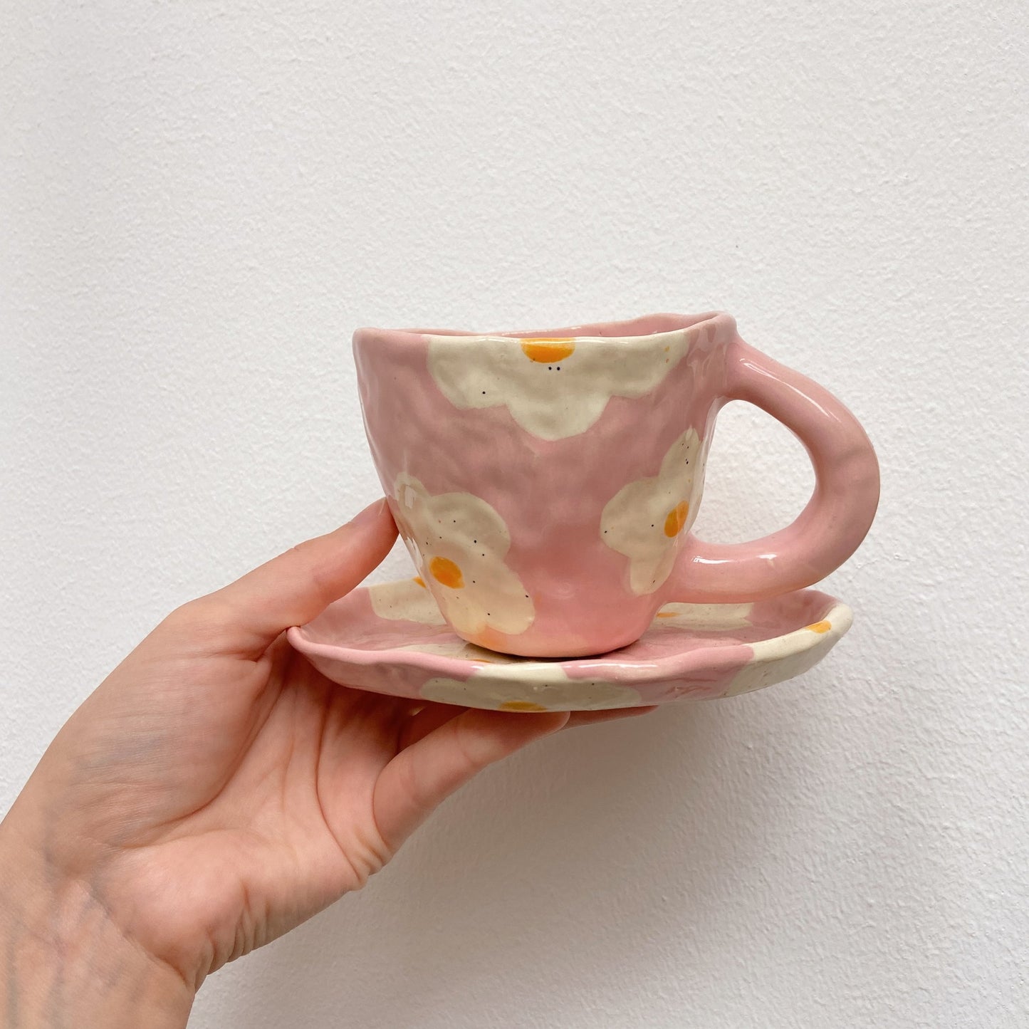 mug + dish | daisy flower