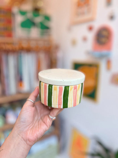 round jar | stripy orange party