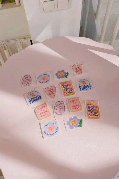 set of 14 pansy stickers (2 of each design)