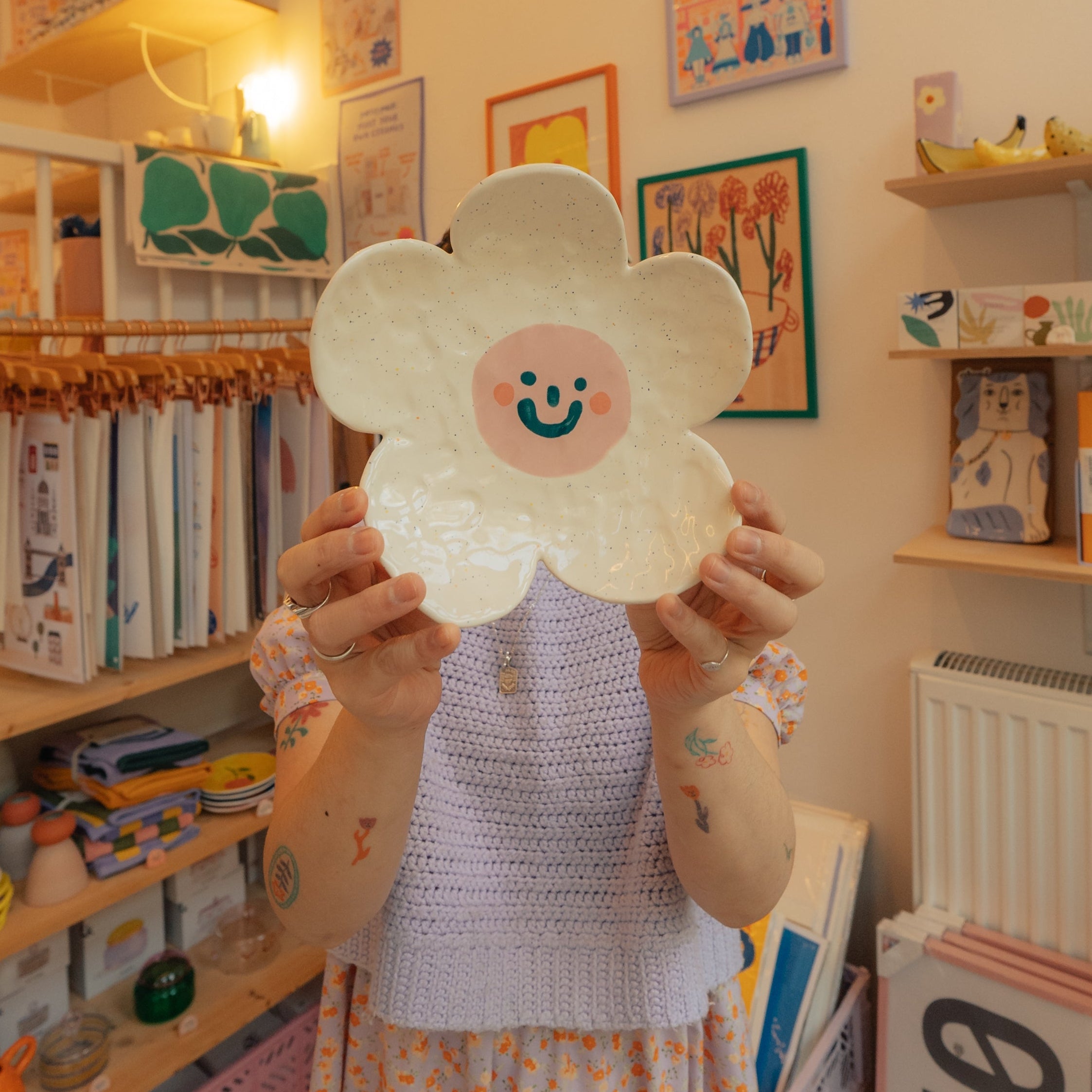 ceramic happy flower by pansy