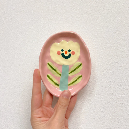 big trinket dish | yellow pastel tulip