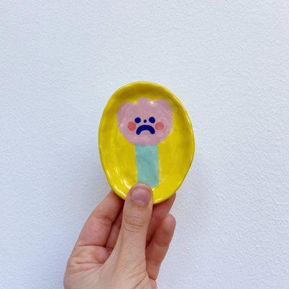 tiny trinket dish | sad yellow tulip