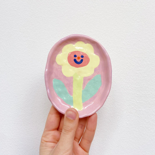 big trinket dish | happy pinky flower