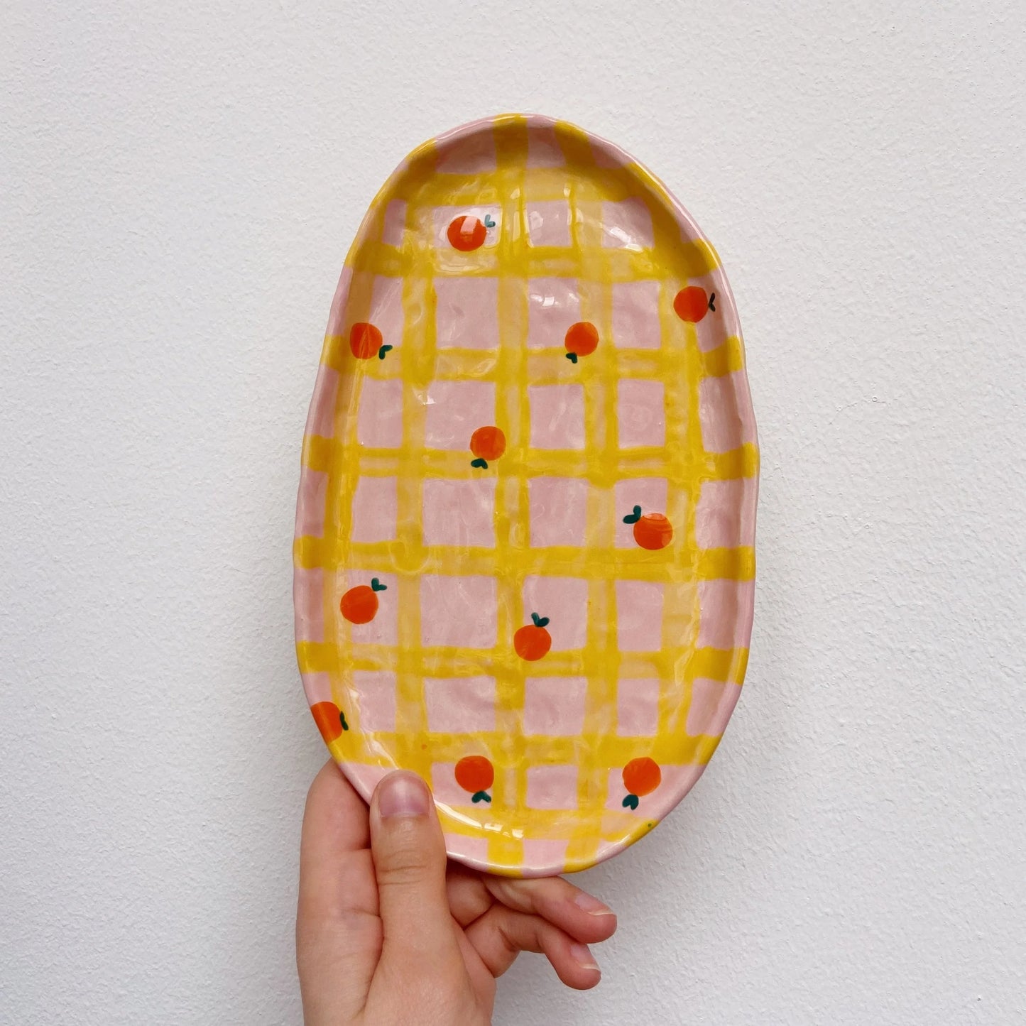 long trinket dish | orange and pink tangerines