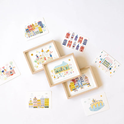 set of 10 post cards | home, rain or shine