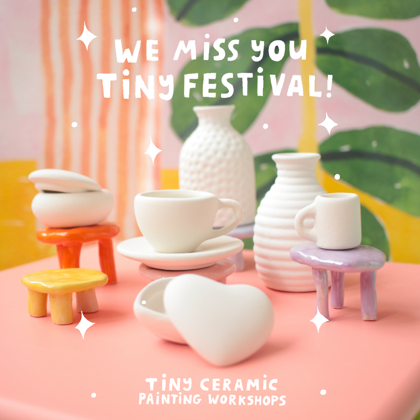 ceramic painting: tiny festival