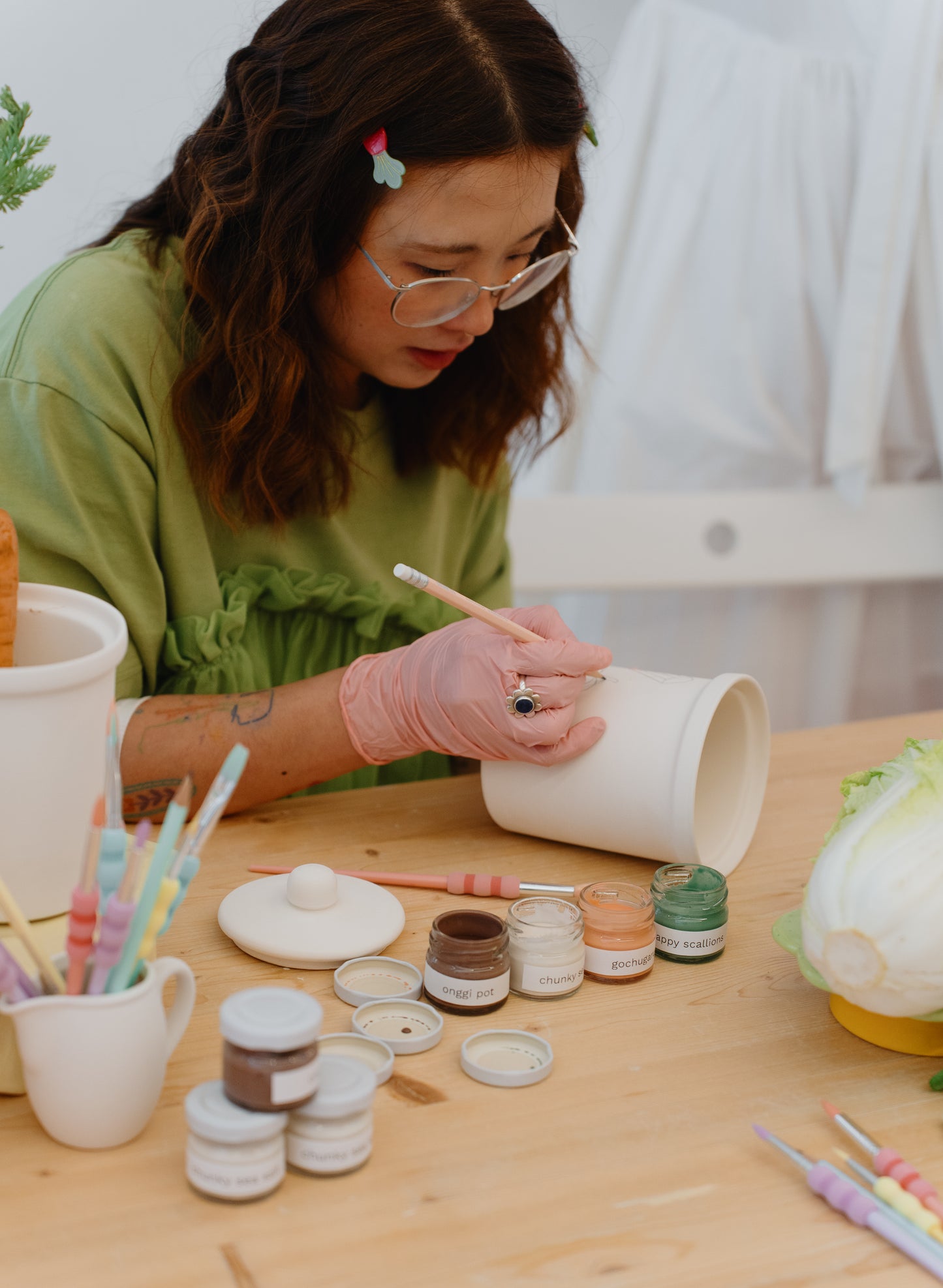 memory jar painting & kimchi making