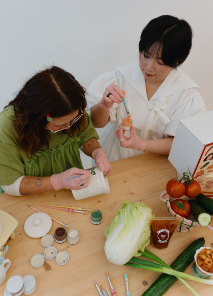 memory jar painting & kimchi making