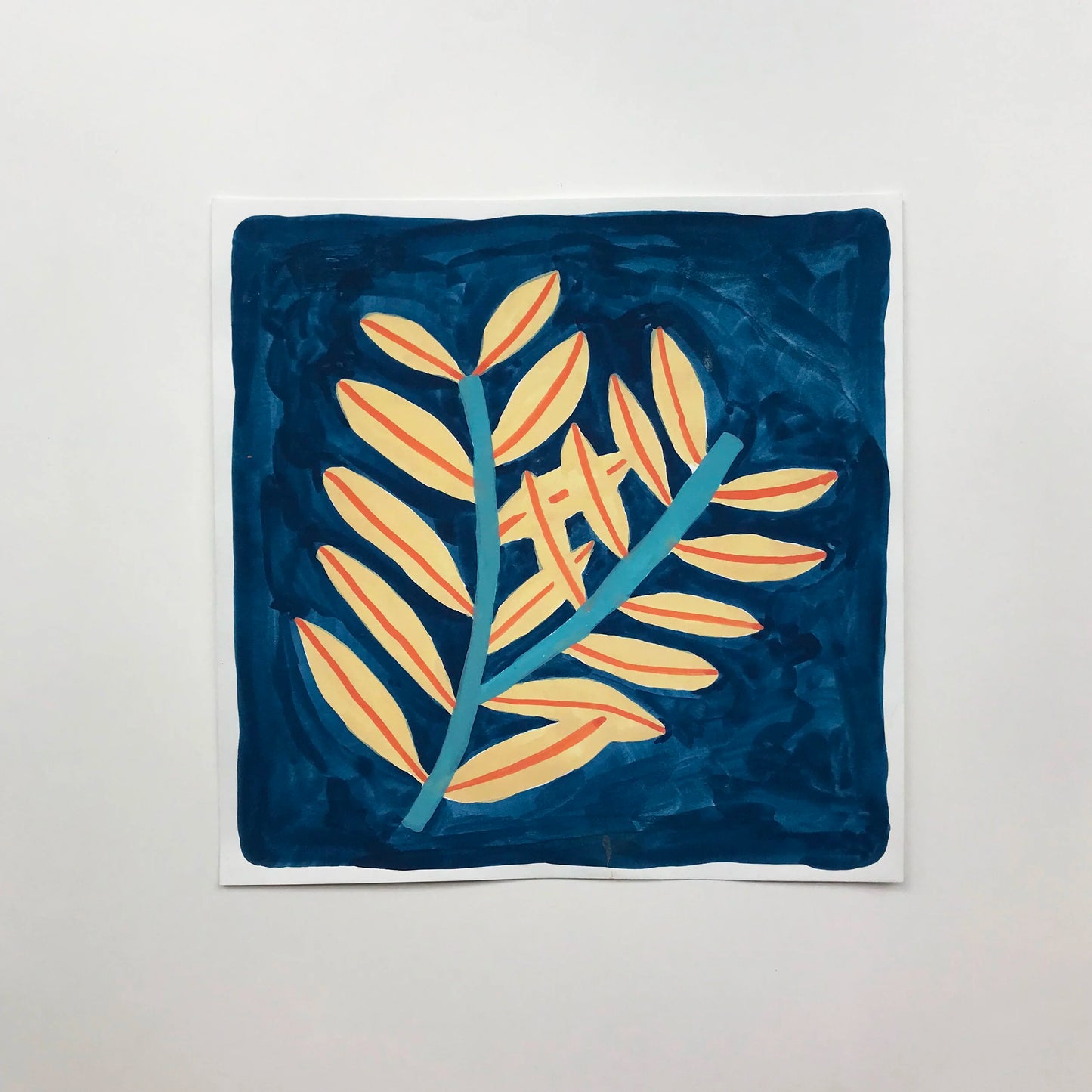 blue forest - gouache paintings | original artwork