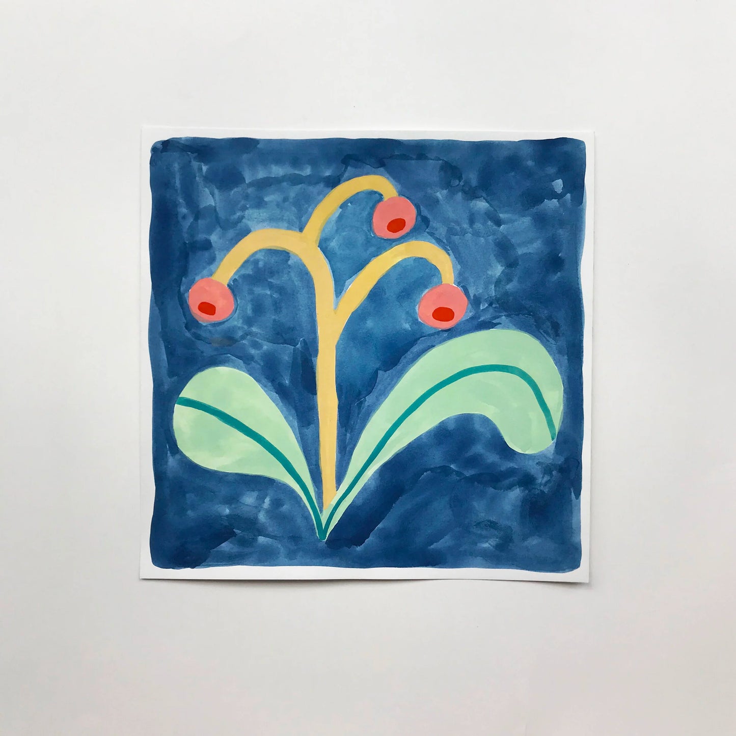 blue forest - gouache paintings | original artwork