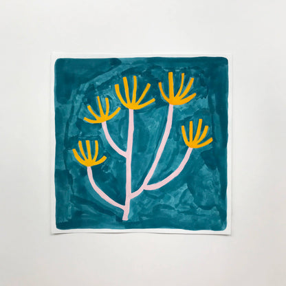 blue forest - gouache paintings | original artwork