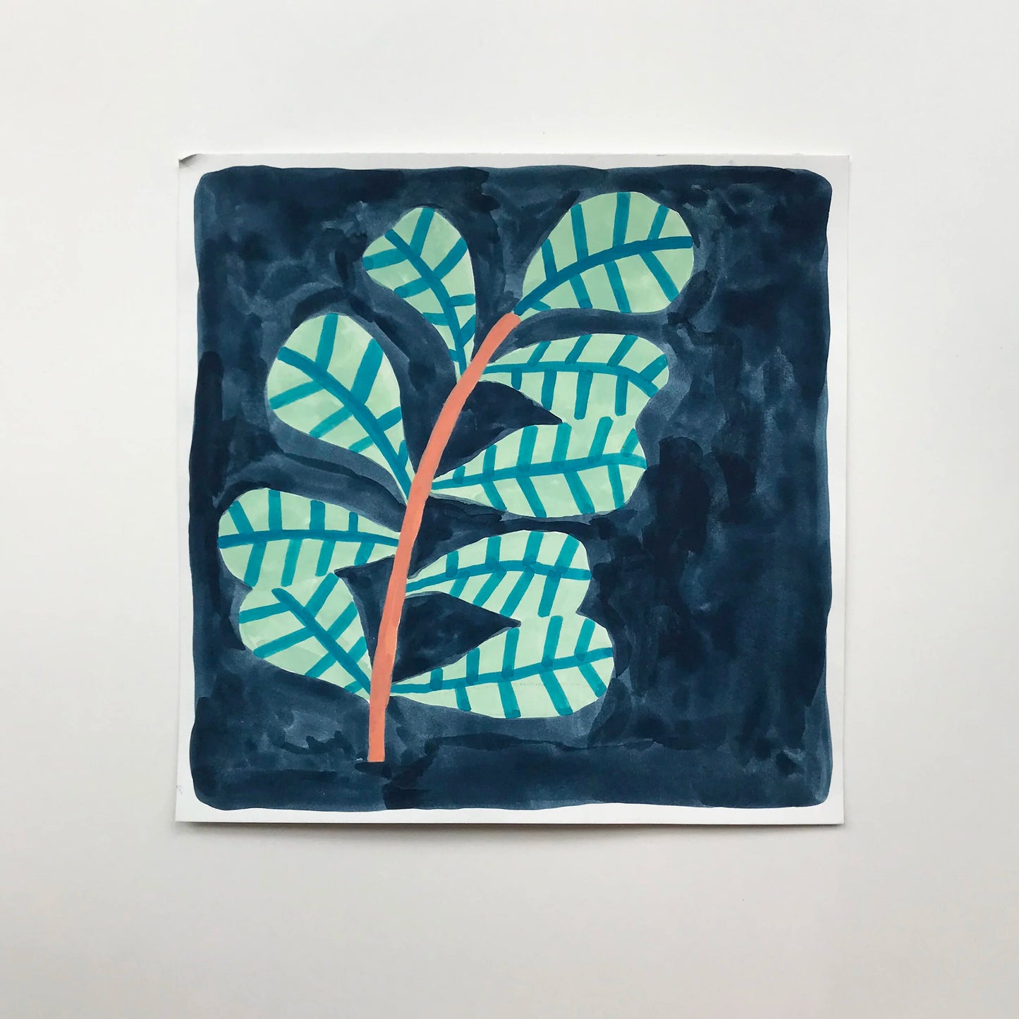 blue forest - gouache paintings | original artwork