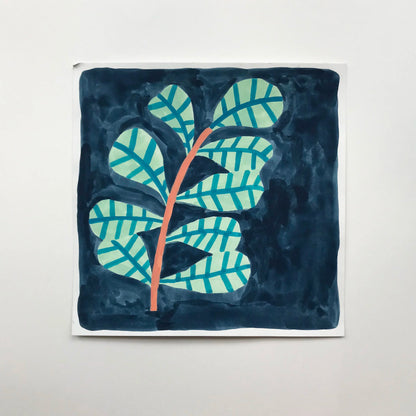 blue forest - gouache paintings | original artwork