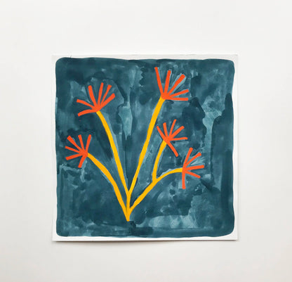 blue forest - gouache paintings | original artwork