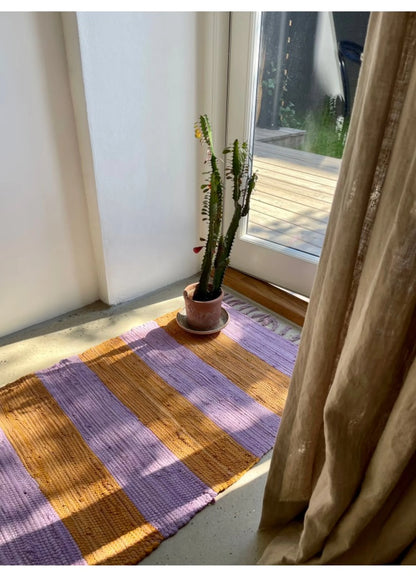bongusta - chindi rug lilac & golden