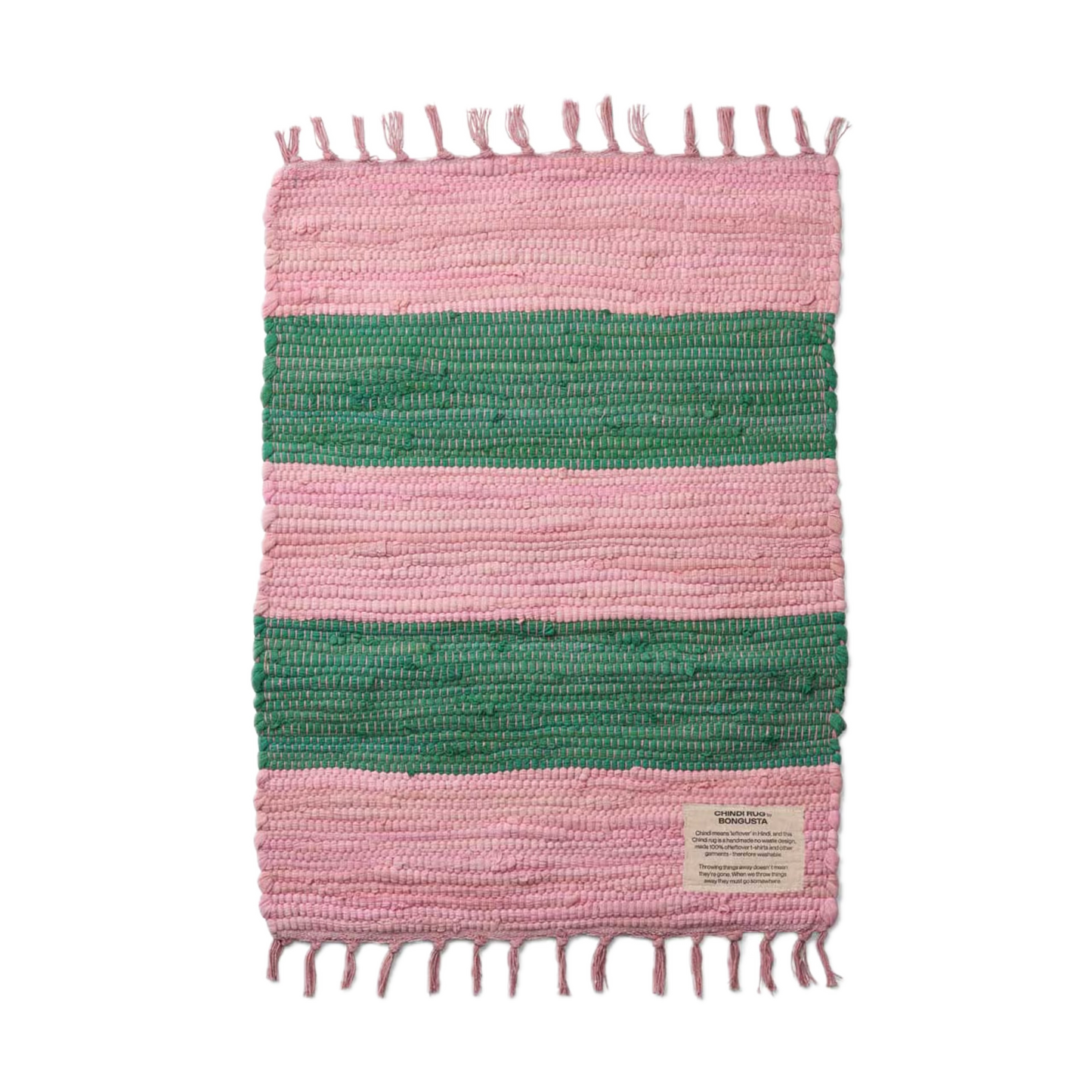 bongusta - chindi rug pink & grass