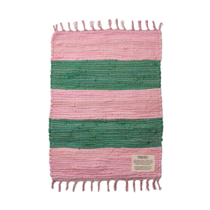 bongusta - chindi rug pink & grass