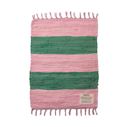 bongusta - chindi rug pink & grass