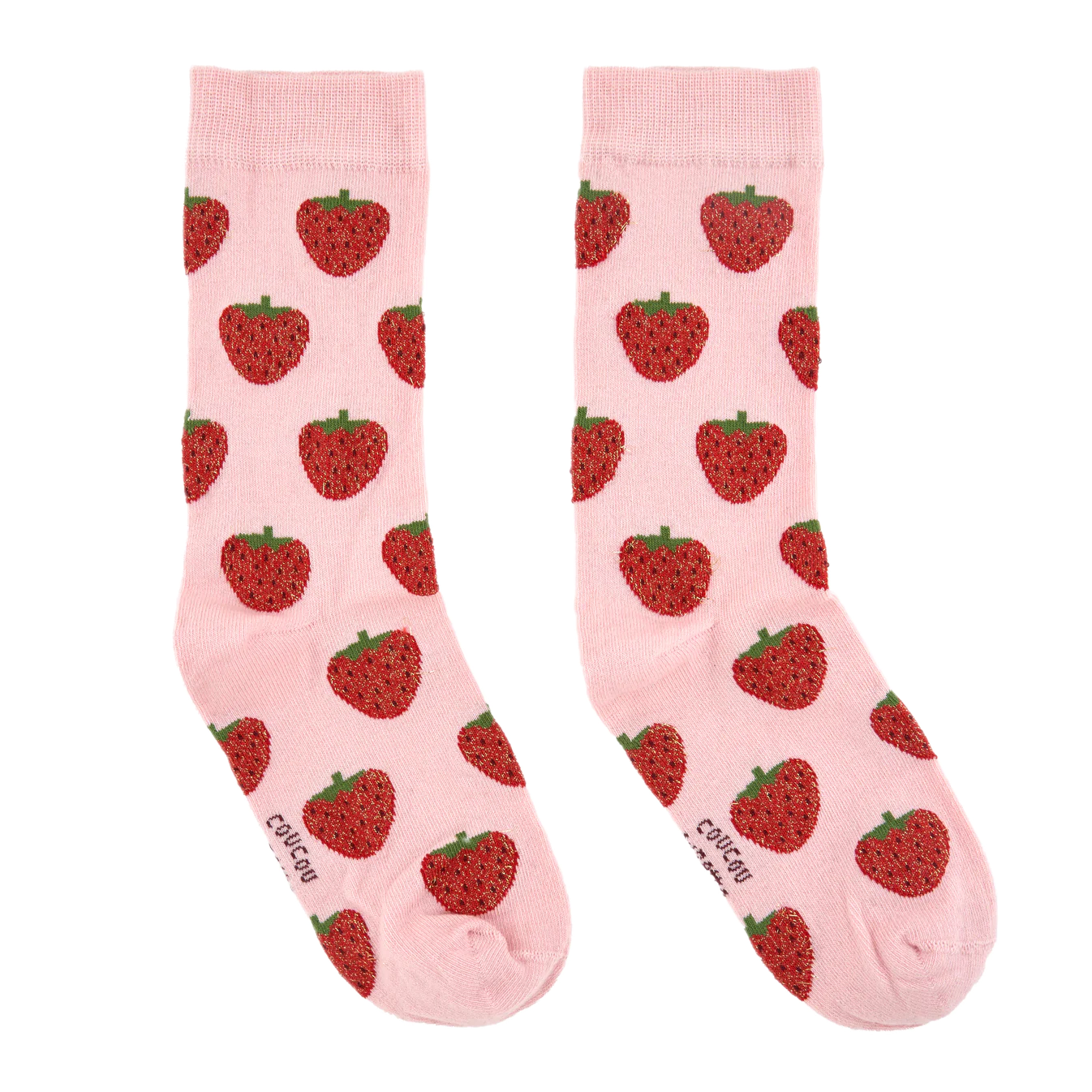 coucou suzette socks - glittery strawberry