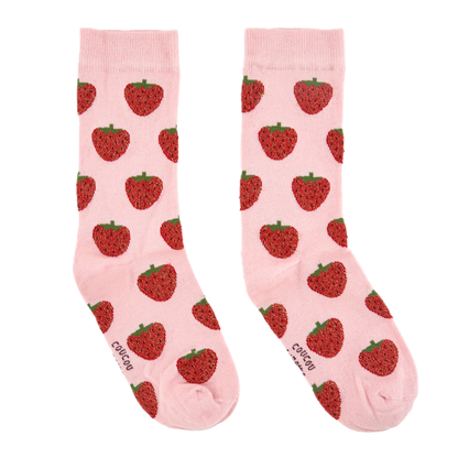 coucou suzette socks - glittery strawberry