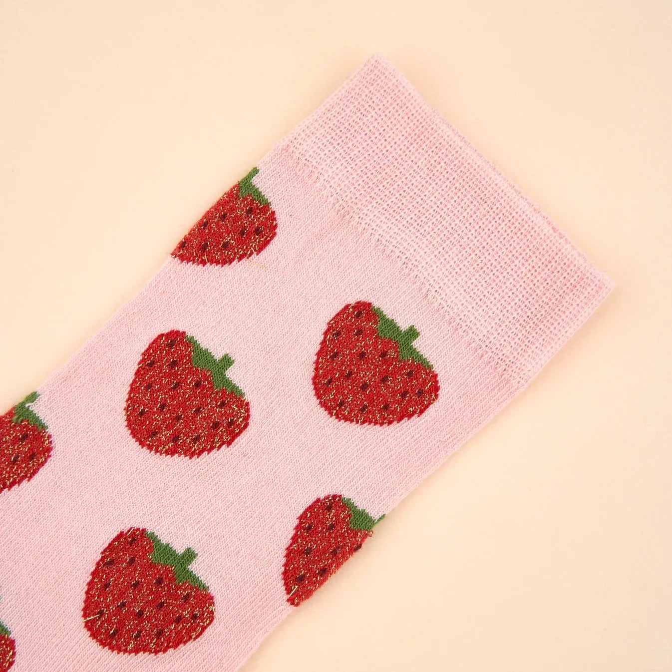 coucou suzette socks - glittery strawberry