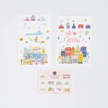 set of 10 post cards | home, rain or shine