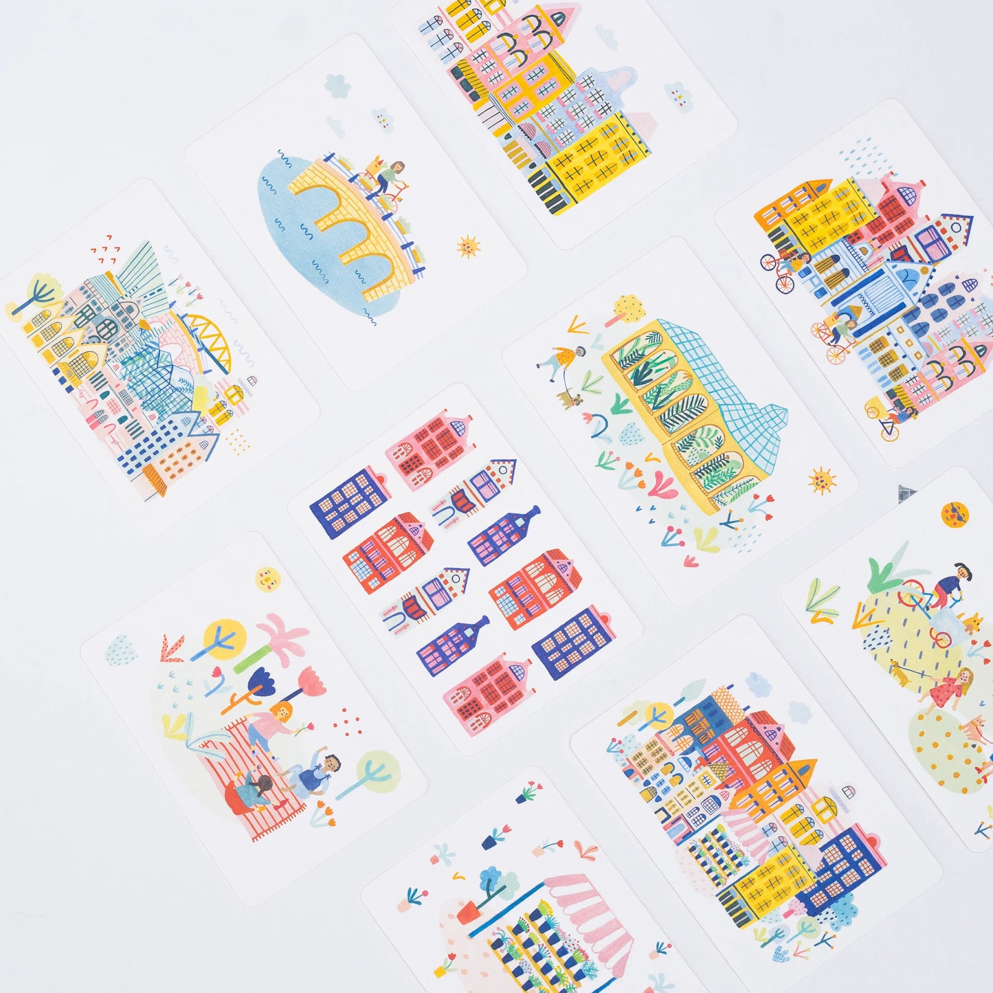 set of 10 post cards | home, rain or shine