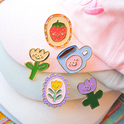 pansy enamel pins