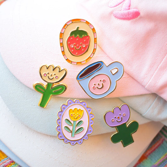 pansy enamel pins