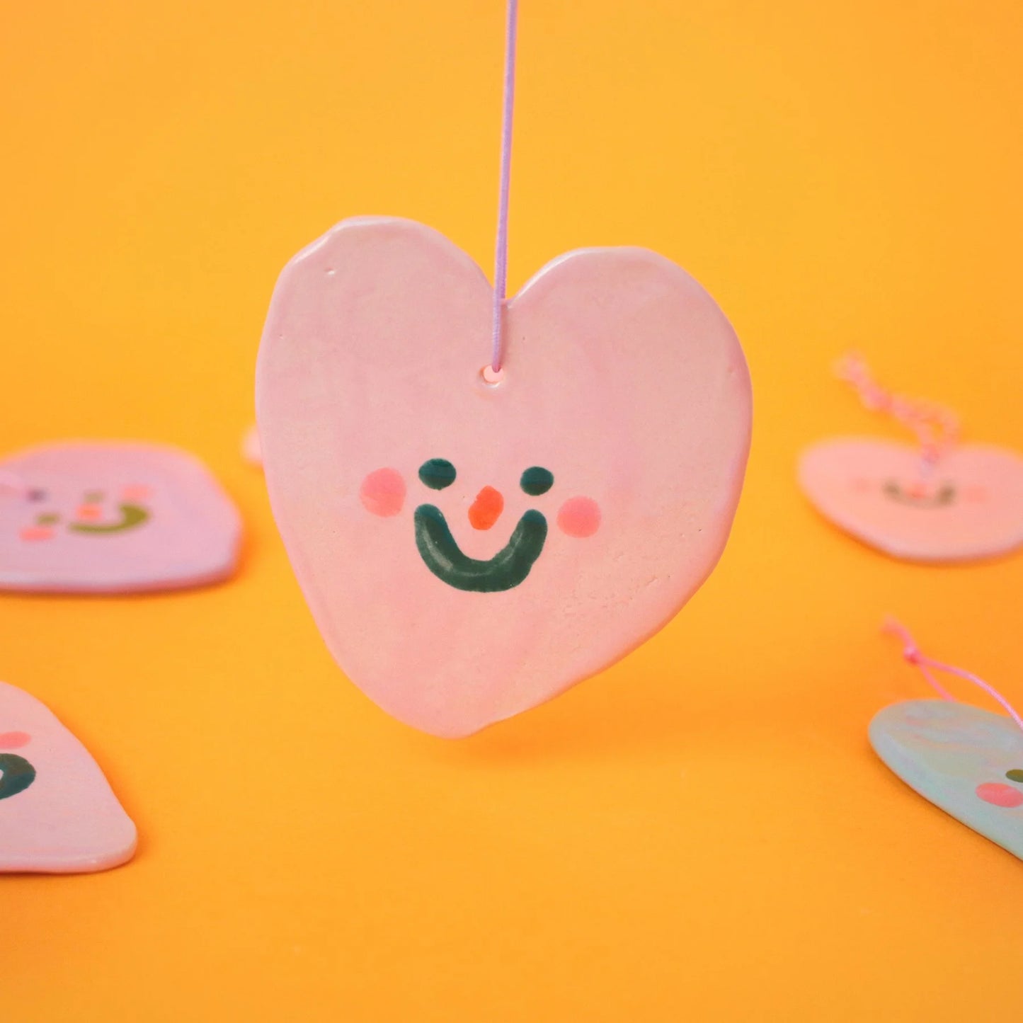 ceramic ornaments | happy little hearts
