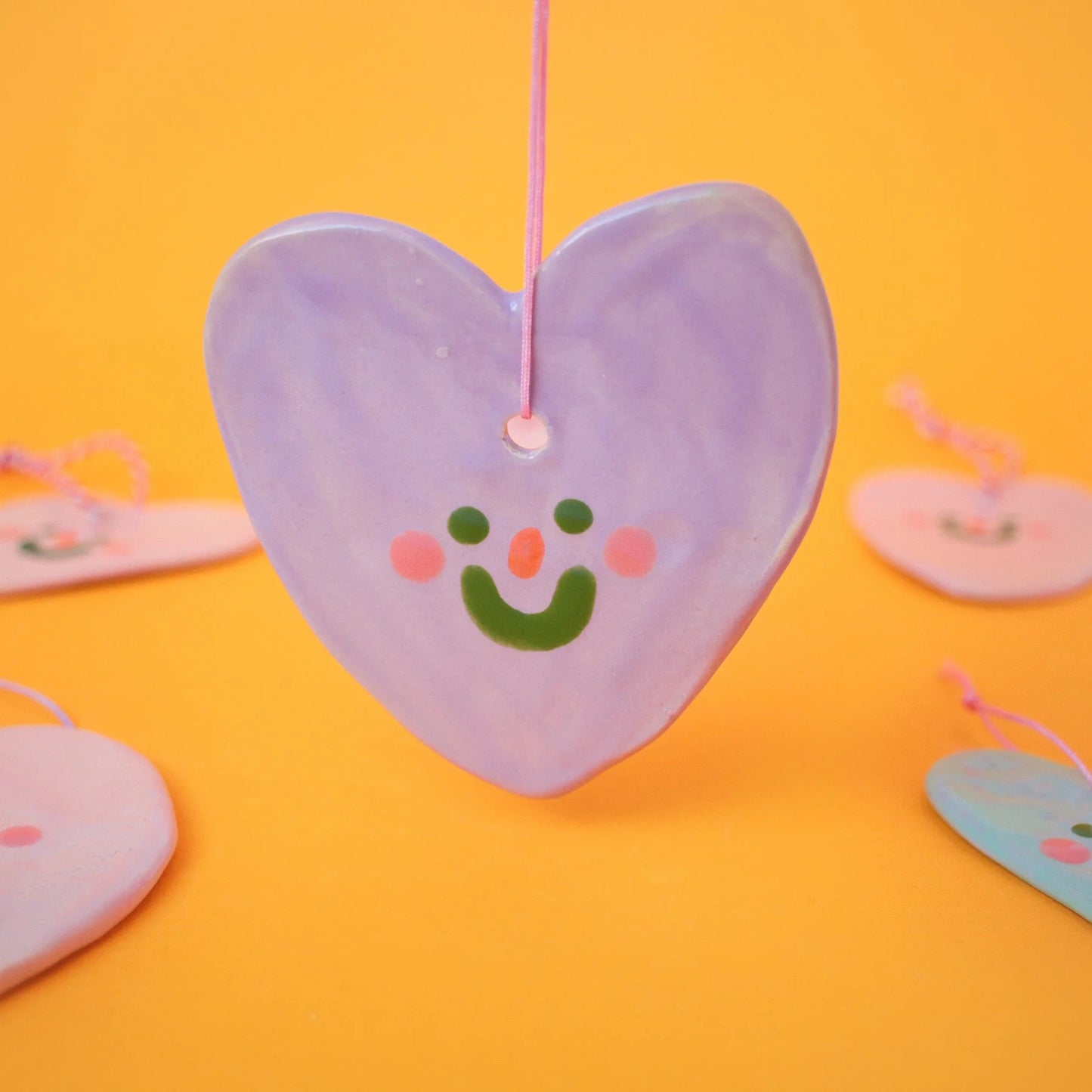 ceramic ornaments | happy little hearts