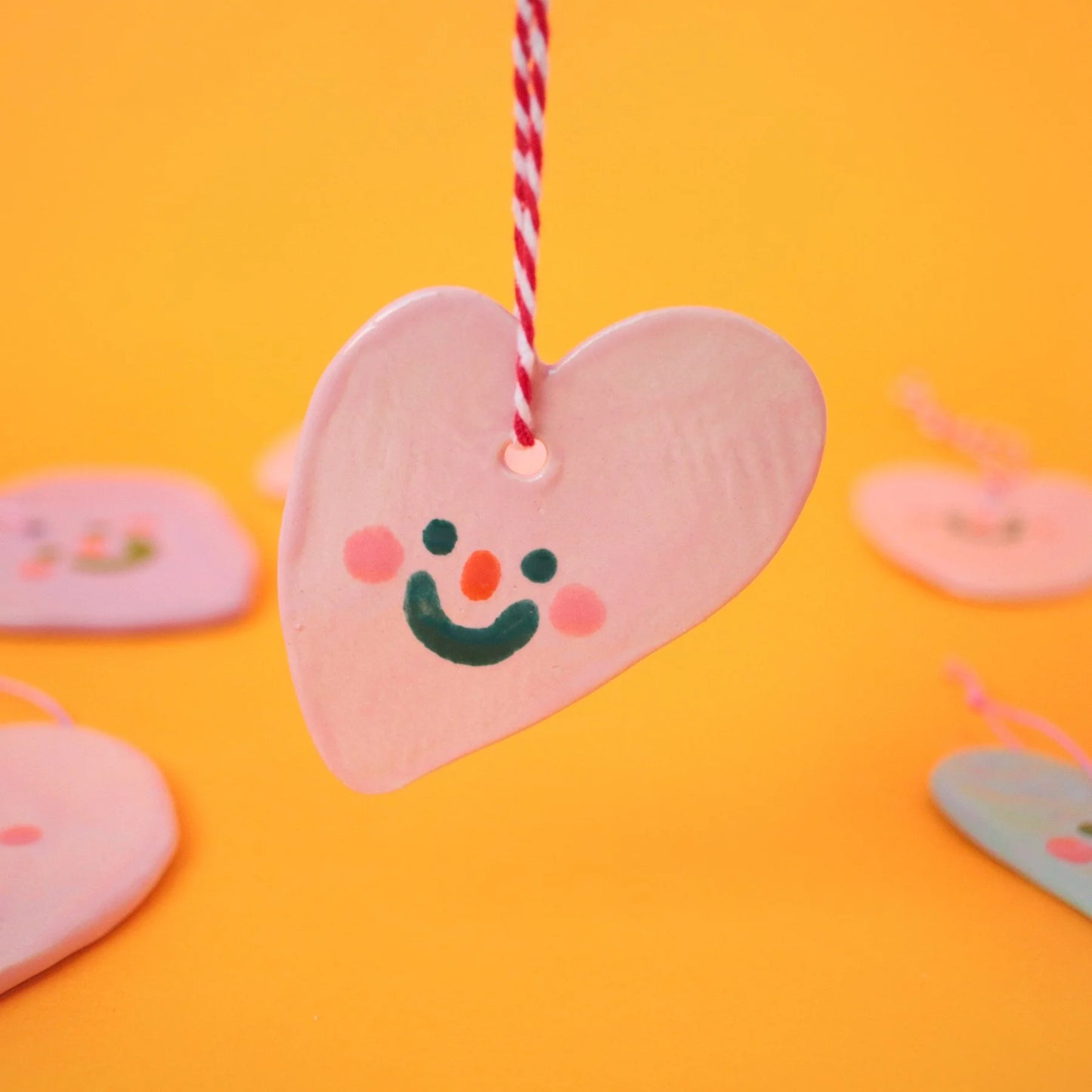 ceramic ornaments | happy little hearts