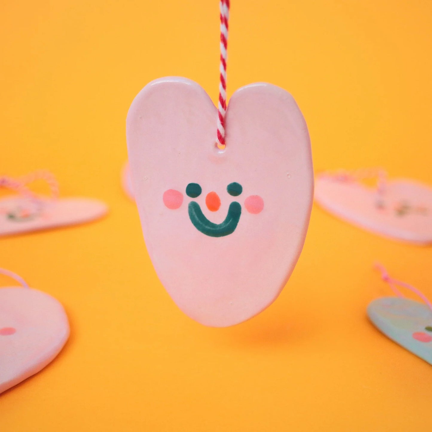 ceramic ornaments | happy little hearts